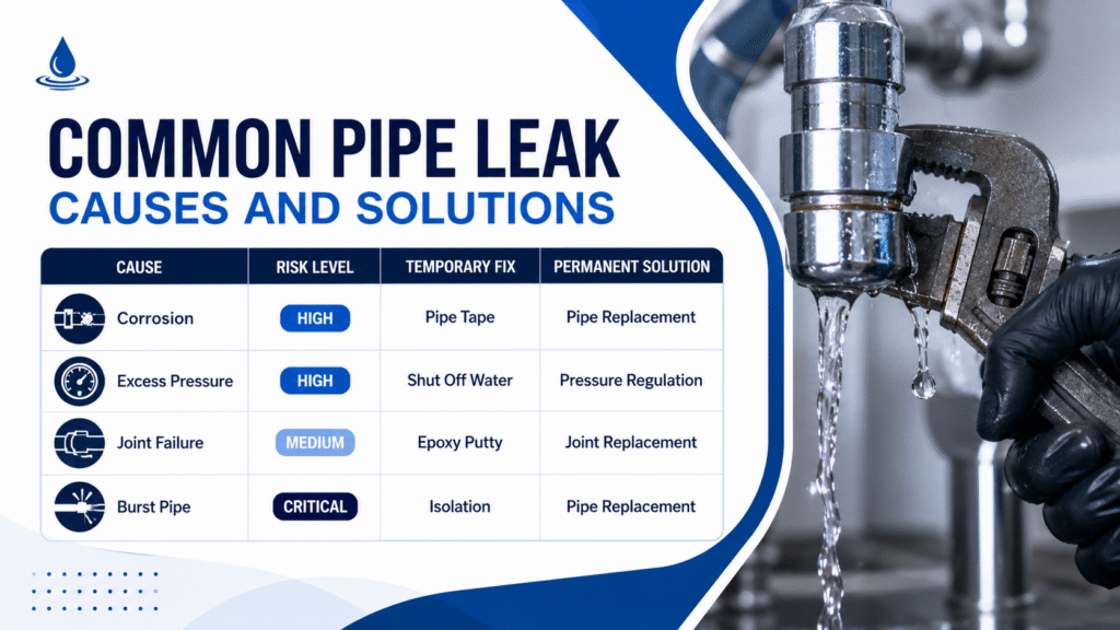 Temporary dripping pipe repair with pipe tape
